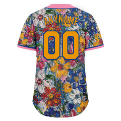 Custom Graffiti Pattern Abstract Floral Patterns Personalized Authentic Baseball Jersey BSBJ01-D020171-4