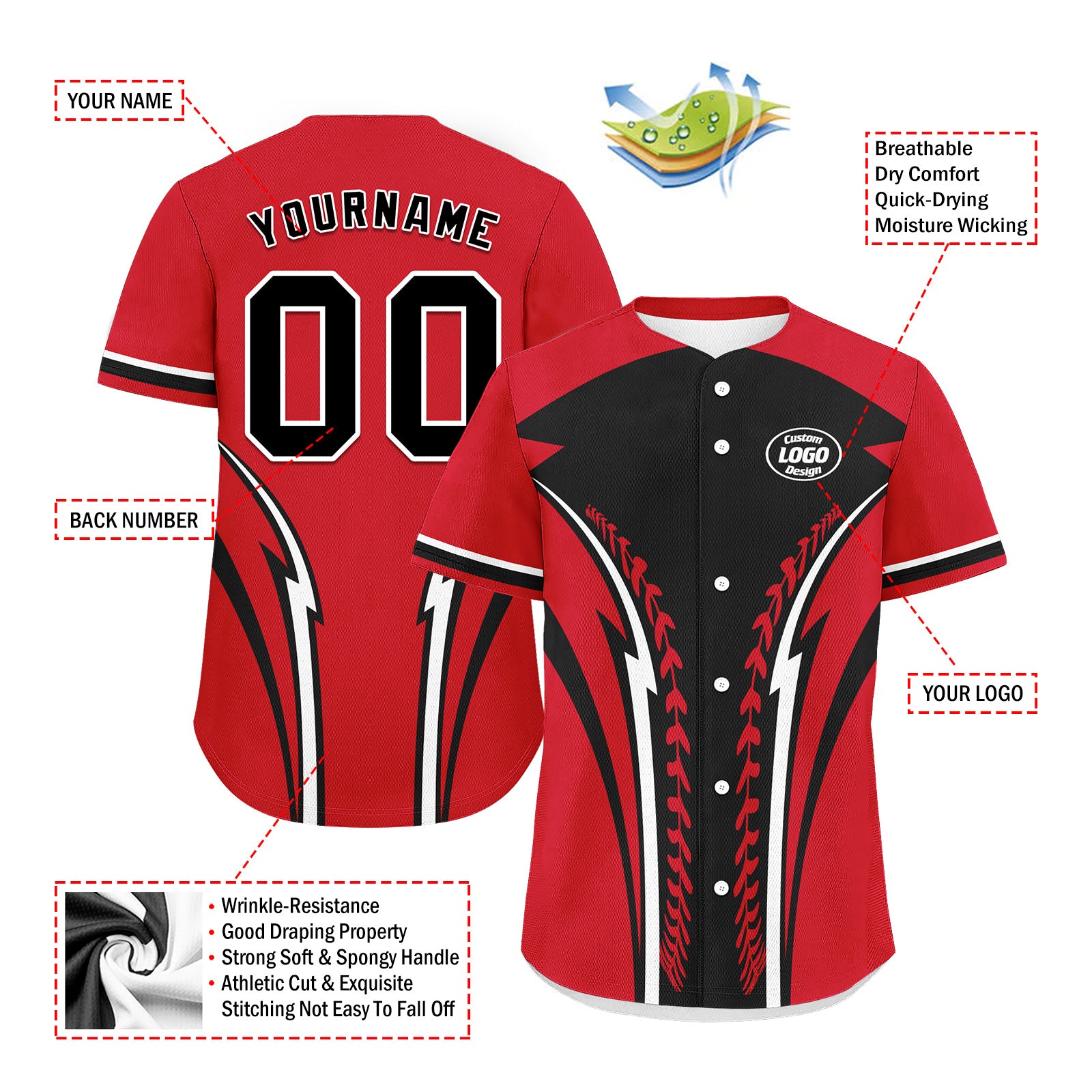 Custom Personalized Authentic Baseball Jersey BSBJ01-E023019-8