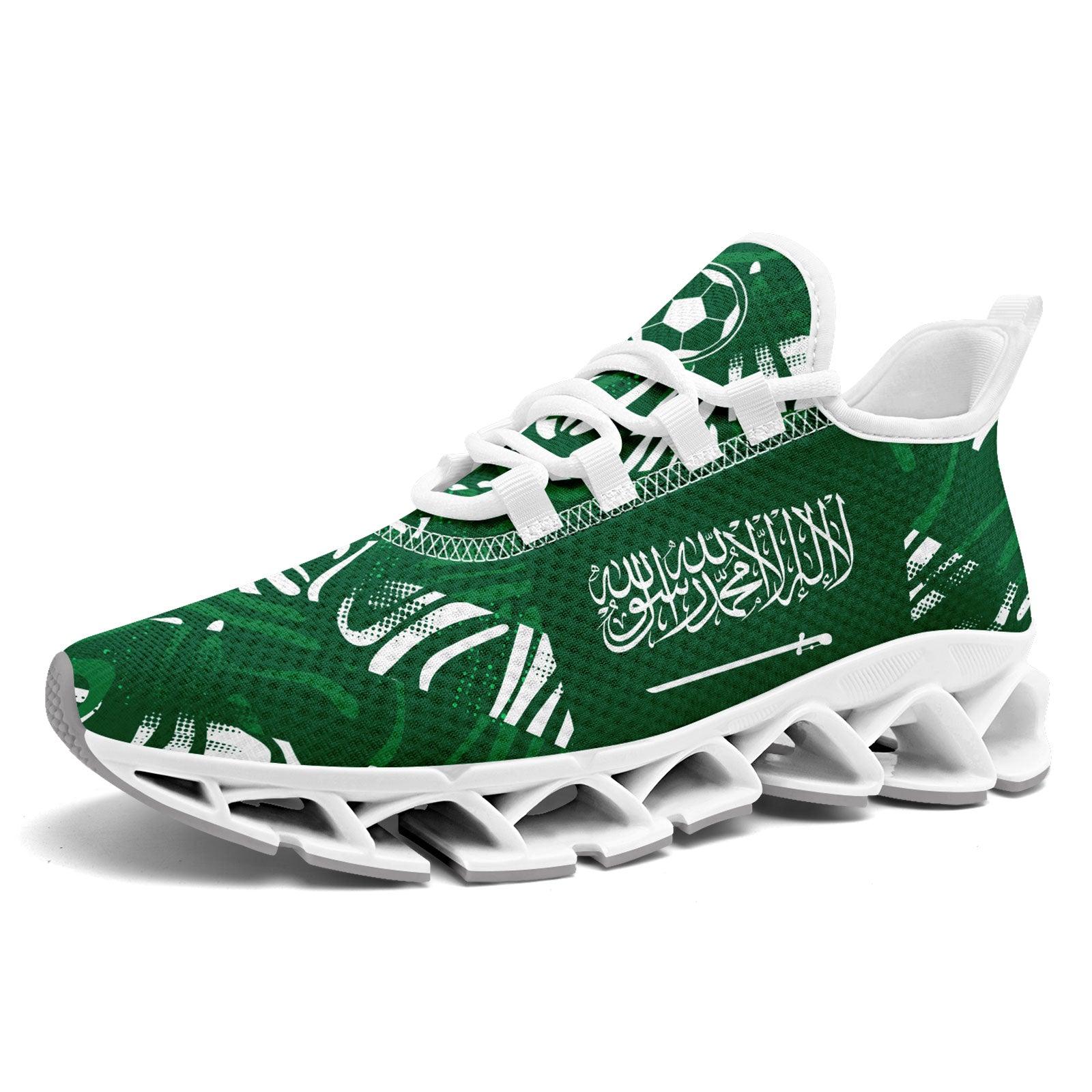 Custom Saudi Arabia 2026 World Cup Sneakers DIY Country Flag Running Shoes Lightweight Sport Shoes Gift for Football Fans Personalized Team Name and Logo FN003XD-F009100-2