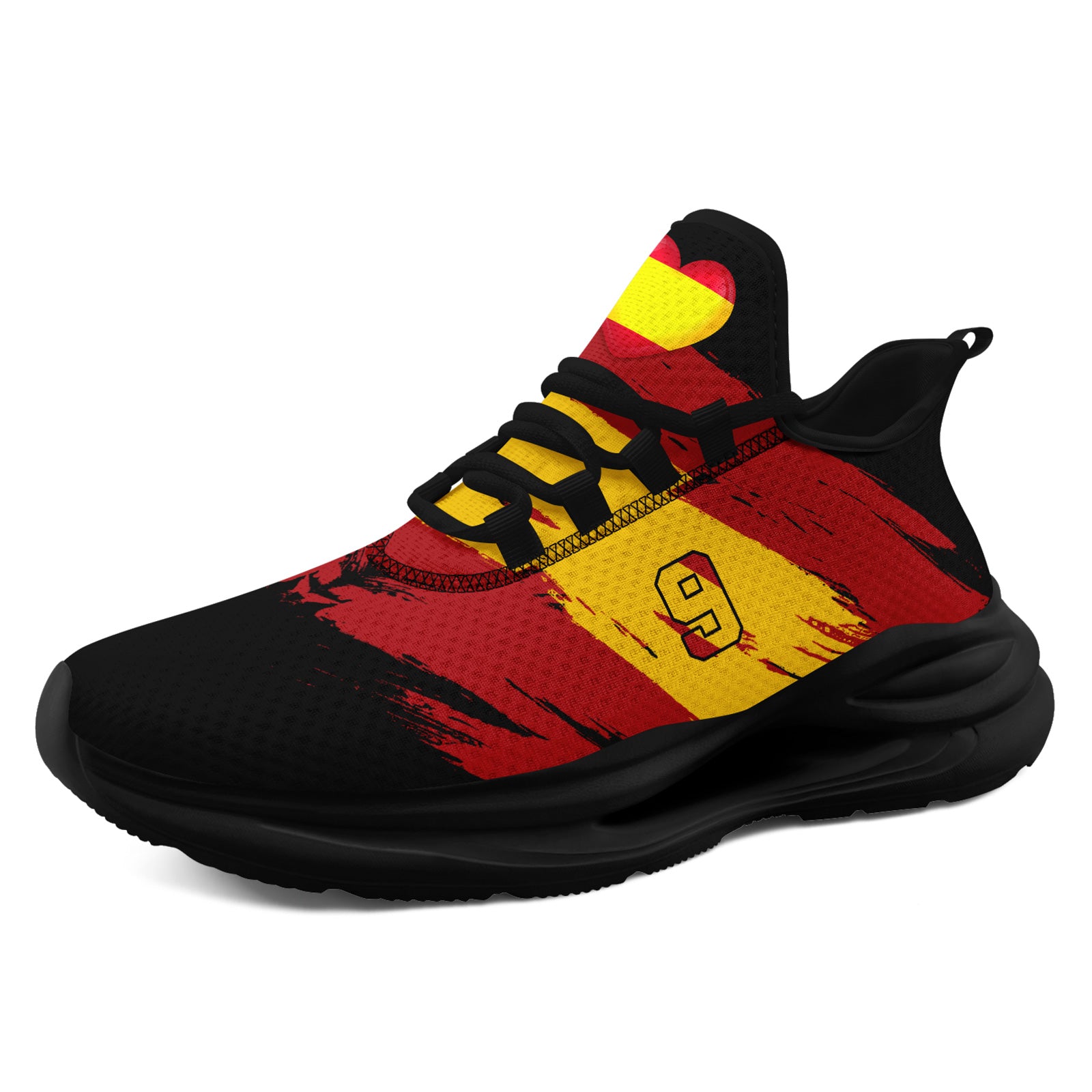 Custom 2026 World Cup Spain Sneakers DIY Country Flag Running Shoes Lightweight Sport Shoes Gift for Football Fans Personalized Team Name and Logo FN079-F023087-5
