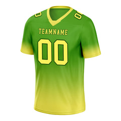 Custom Green Light Yellow Fade Fashion Personalized Authentic Football Jersey FBJ02-D06096