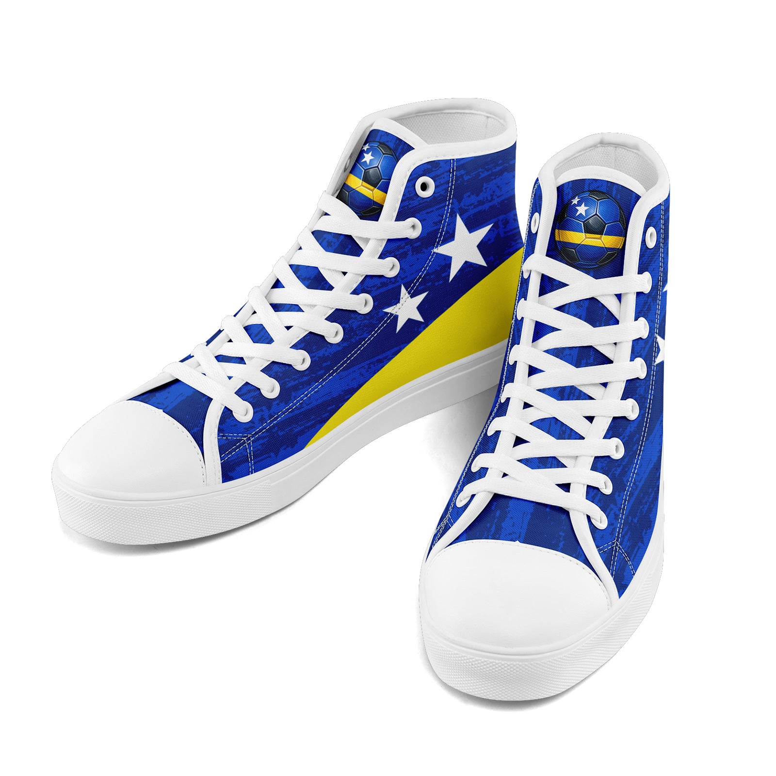Custom Curaçao 2026 World Cup Sneakers DIY Country Flag Running Shoes Lightweight Sport Shoes Gift for Football Fans Personalized Team Name and Logo FN024-F009098-2