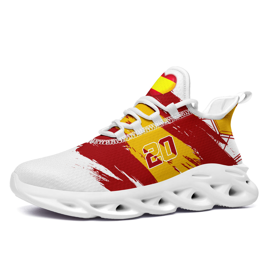 Custom 2026 World Cup Spain Sneakers DIY Country Flag Running Shoes Lightweight Sport Shoes Gift for Football Fans Personalized Team Name and Logo FN003-F023082-2