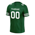 Custom Green White Striped Sleeves Personalized Authentic Football Jersey FBJ02-D06036