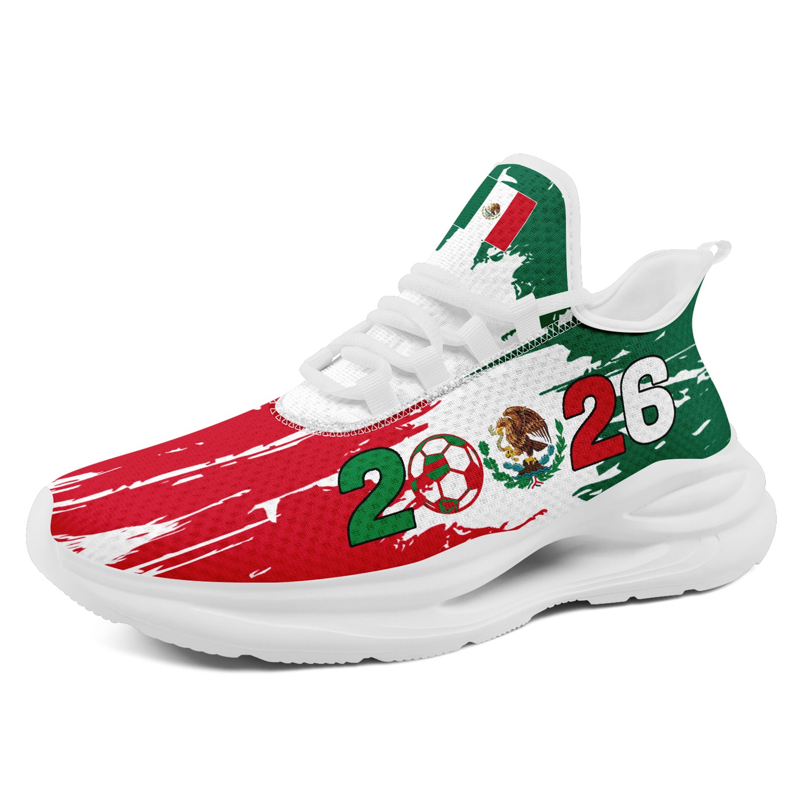 Custom 2026 World Cup Mexico Sneakers DIY Country Flag Running Shoes Lightweight Sport Shoes Gift for Football Fans Personalized Team Name and Logo FN079-F023046-1