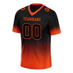 Custom Black Orange Fade Fashion Personalized Authentic Football Jersey FBJ02-D06087