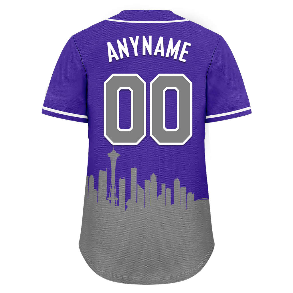 Custom Purple Gray City Edition Personalized Authentic Baseball Jersey BSBJ01-D017130