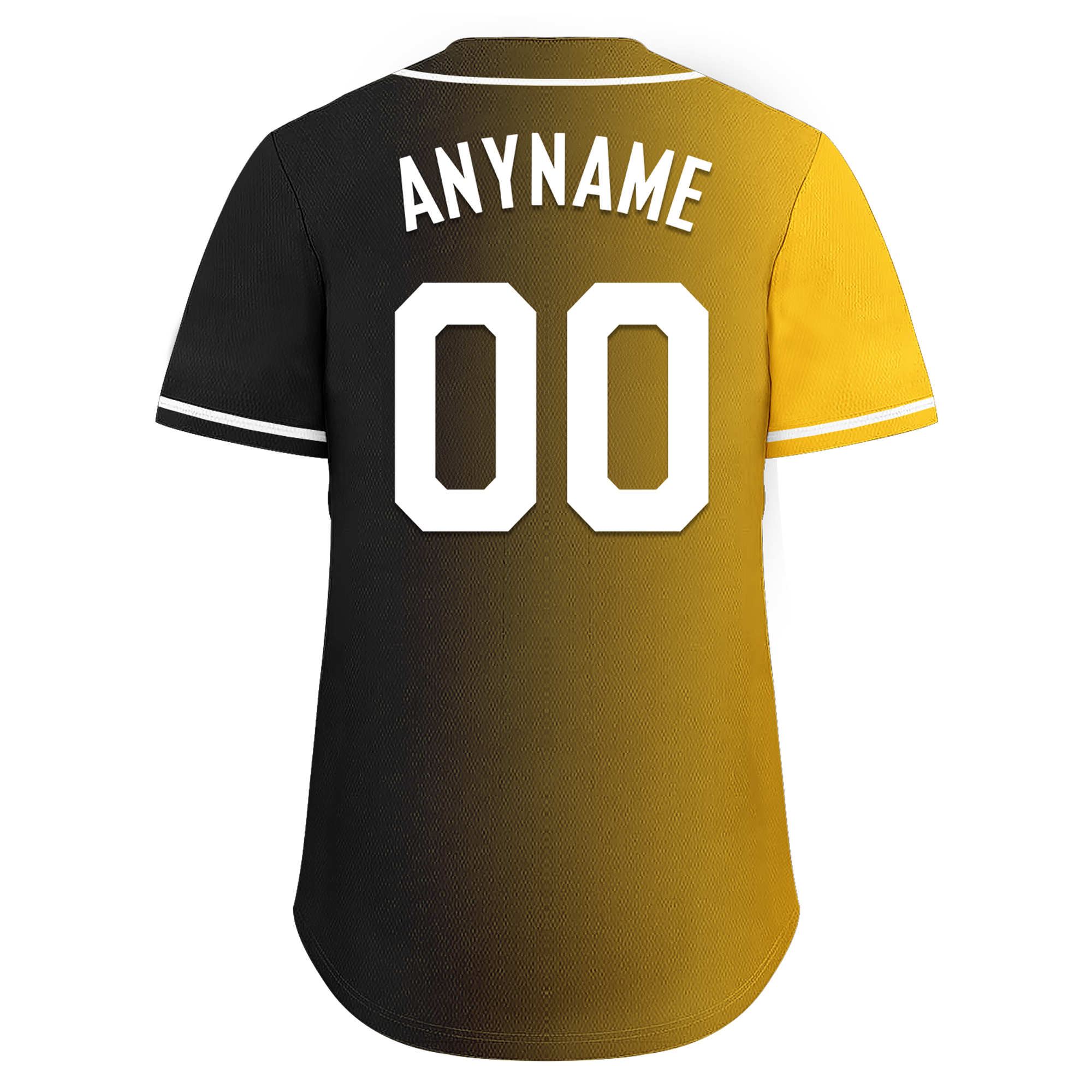 Custom Yellow Black Gradient Fashion Personalized Authentic Baseball Jersey BSBJ01-D0a7a00