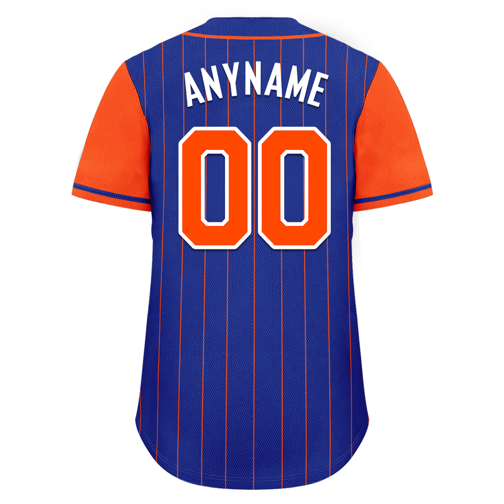 Custom Blue Orange Stripe Fashion Personalized Authentic Baseball Jersey BSBJ01-D017250