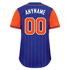 Custom Blue Orange Stripe Fashion Personalized Authentic Baseball Jersey BSBJ01-D017250
