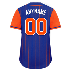 Custom Blue Orange Stripe Fashion Personalized Authentic Baseball Jersey BSBJ01-D017250