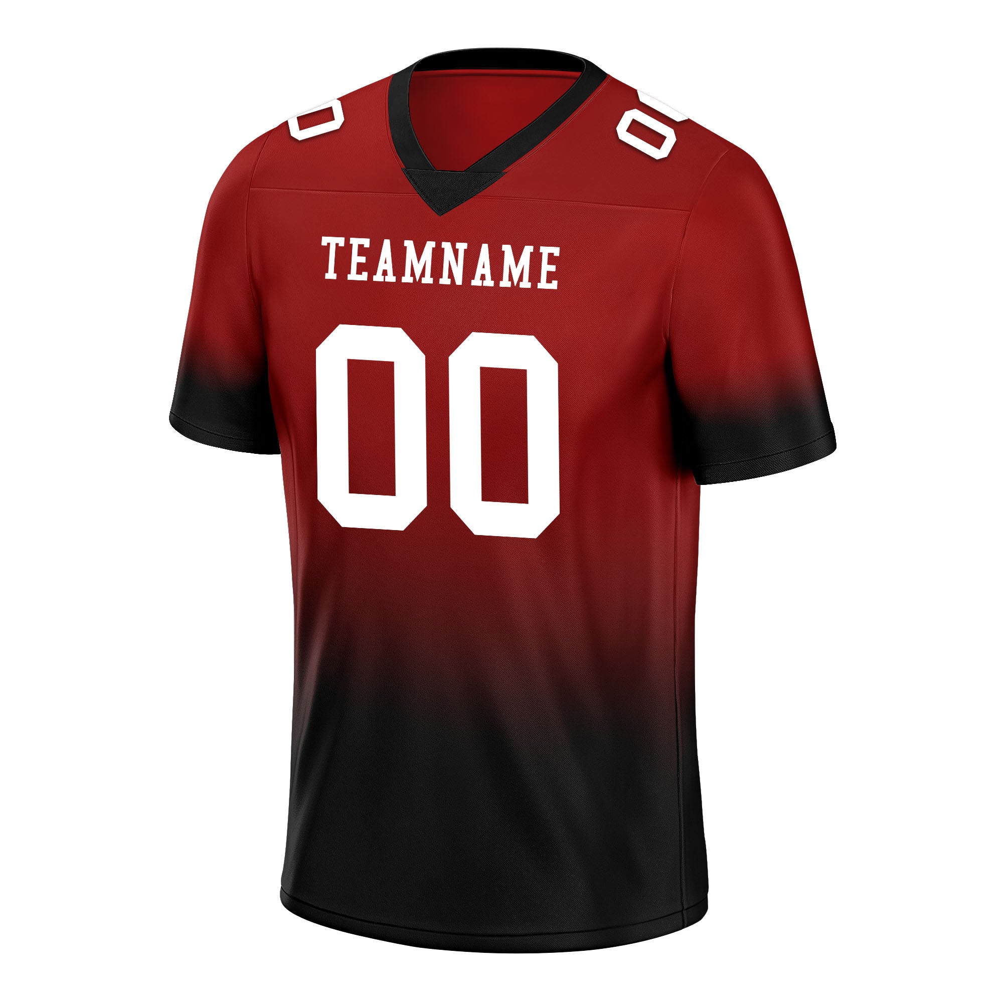 Custom Black Red Fade Fashion Personalized Authentic Football Jersey FBJ02-D06098