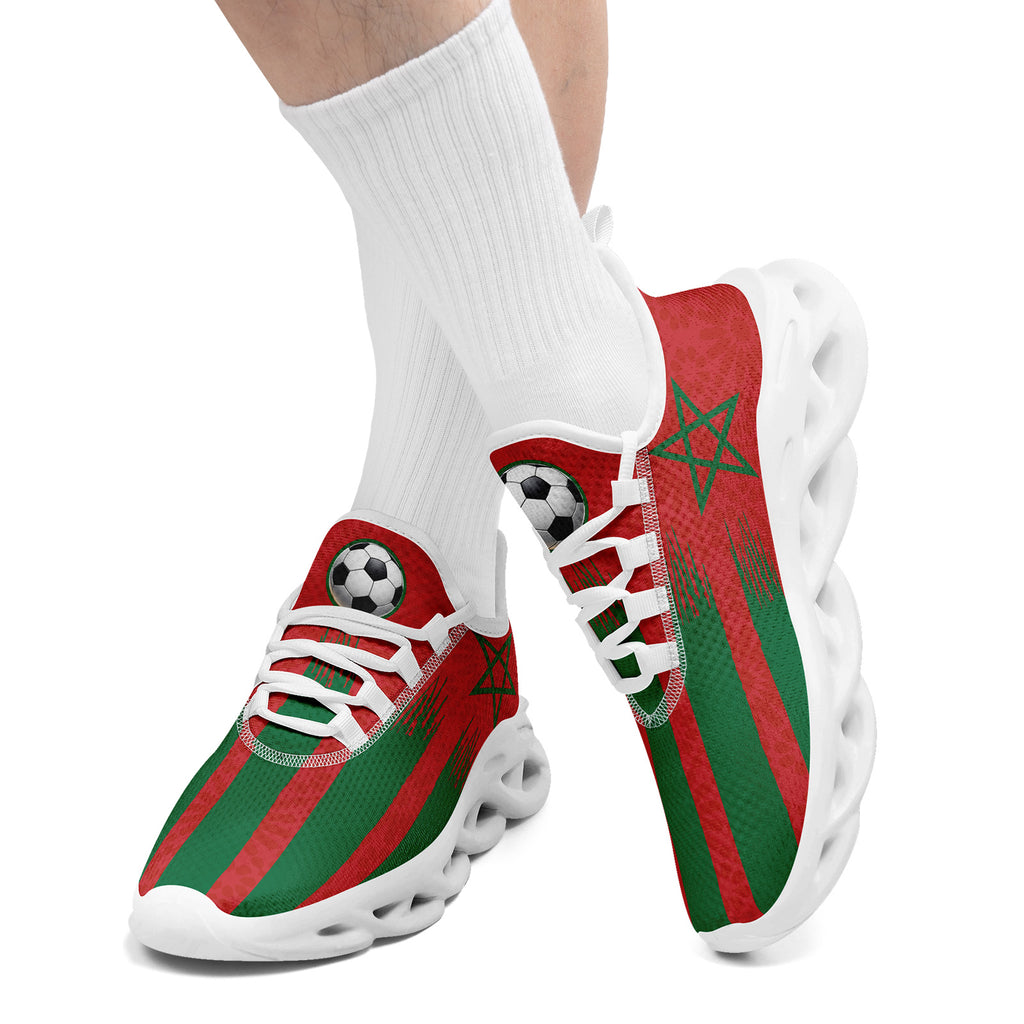 Custom Morocco 2026 World Cup Sneakers DIY Country Flag Running Shoes Lightweight Sport Shoes Gift for Football Fans Personalized Team Name and Logo FN003-F009073-2