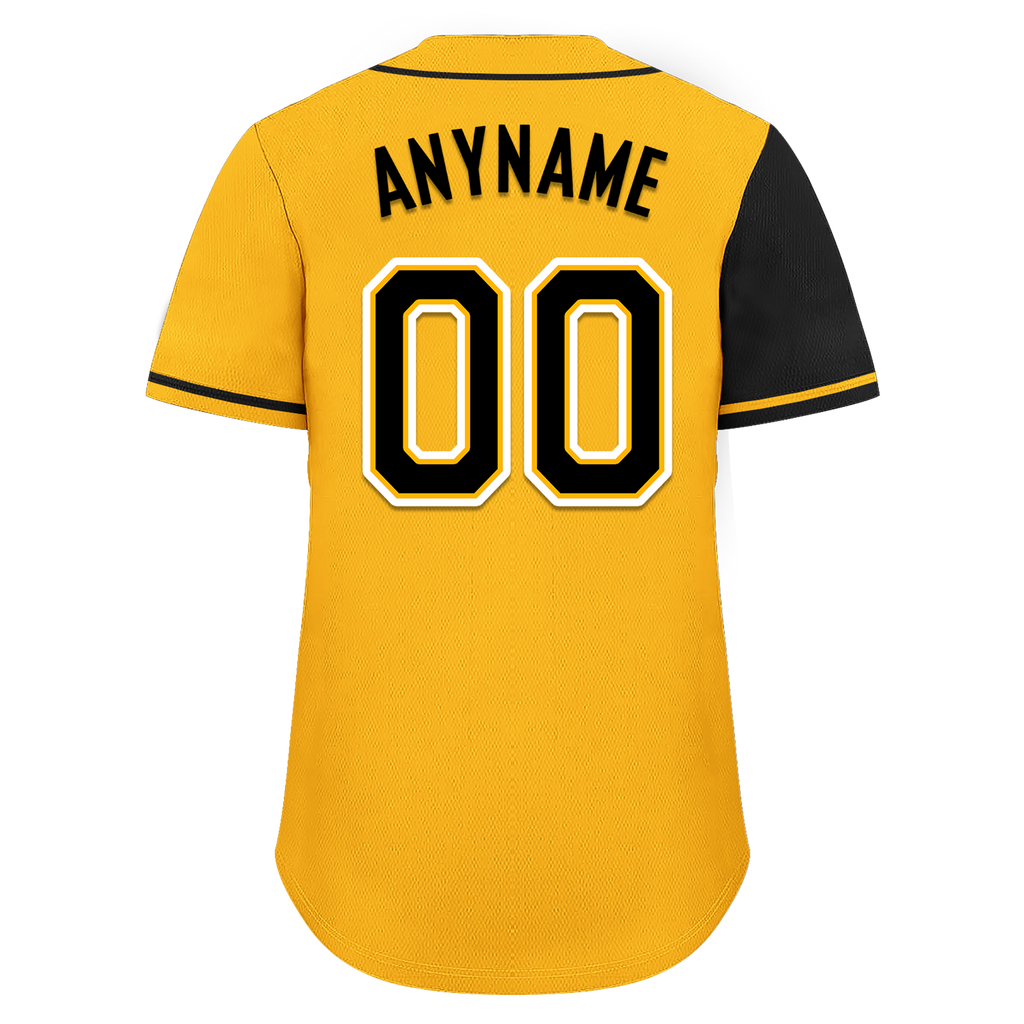 Custom Black Yellow Skull Fashion Personalized Authentic Baseball Jersey BSBJ01-D017155
