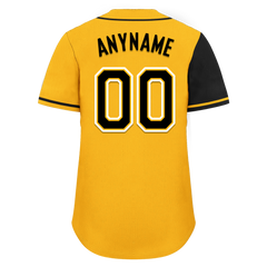 Custom Black Yellow Skull Fashion Personalized Authentic Baseball Jersey BSBJ01-D017155