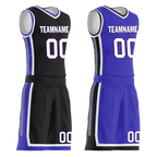 Custom Black Blue Classic Style Reversible Basketball Uniform Personalized Ordinary BBJR-D017036