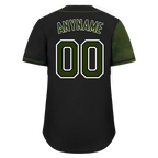 Custom Green Black Skull Fashion Personalized Authentic Baseball Jersey BSBJ01-D017152