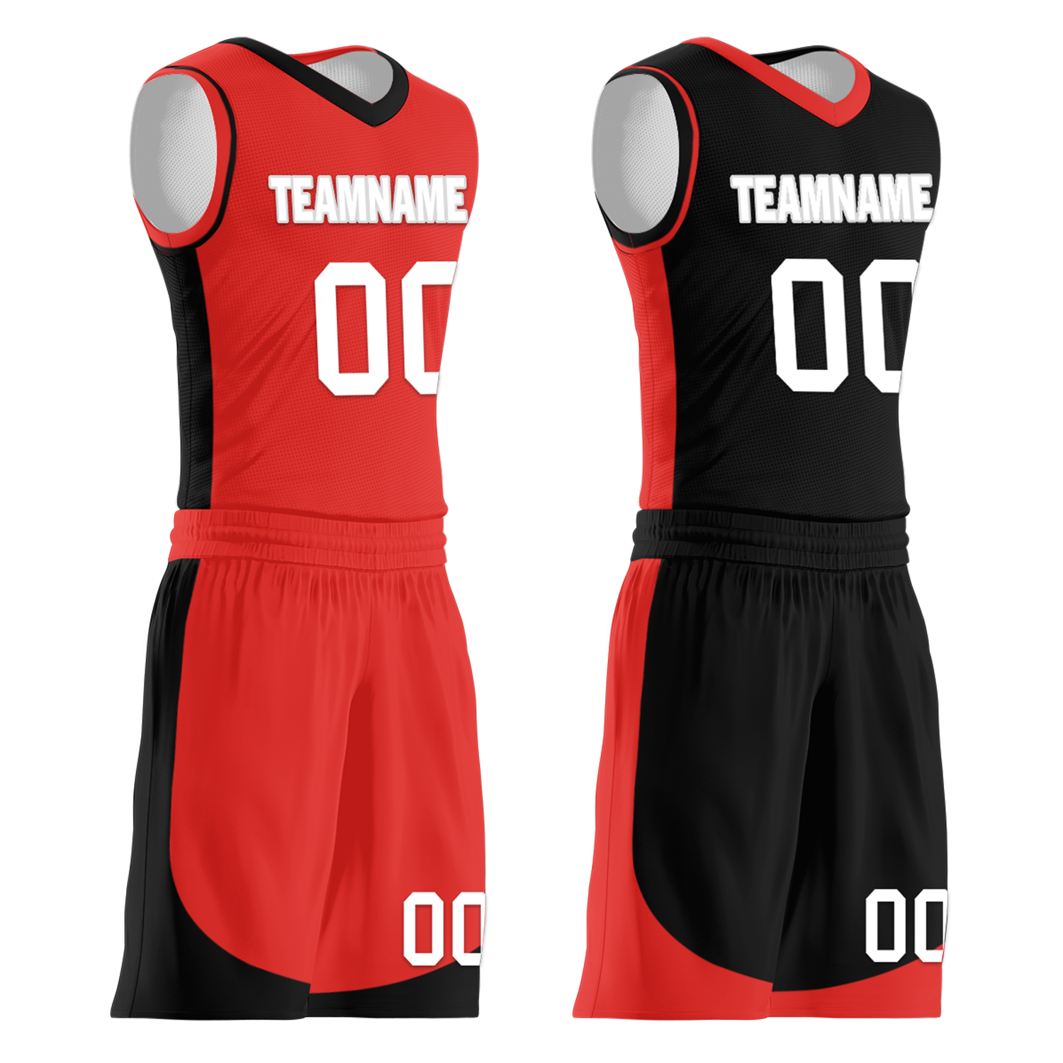Custom Red Black Classic Style Reversible Basketball Uniform Personalized Ordinary BBJR-D017042