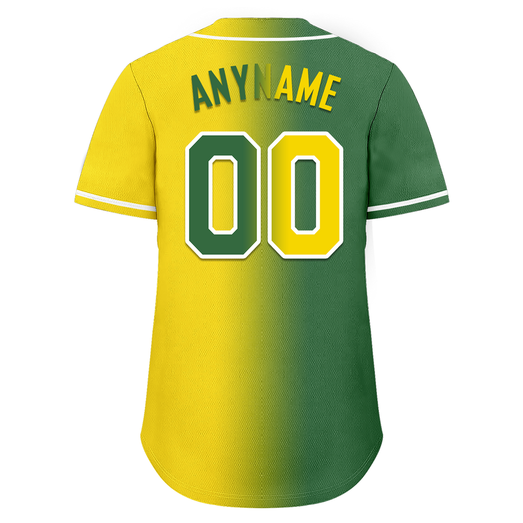 Custom Green Yellow Gradient Fashion Personalized Authentic Baseball Jersey BSBJ01-D0a707d