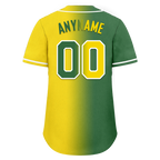 Custom Green Yellow Gradient Fashion Personalized Authentic Baseball Jersey BSBJ01-D0a707d