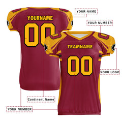 Custom Red Yellow Arizona High-Performance American Football Jersey FBJ06-D023001-1