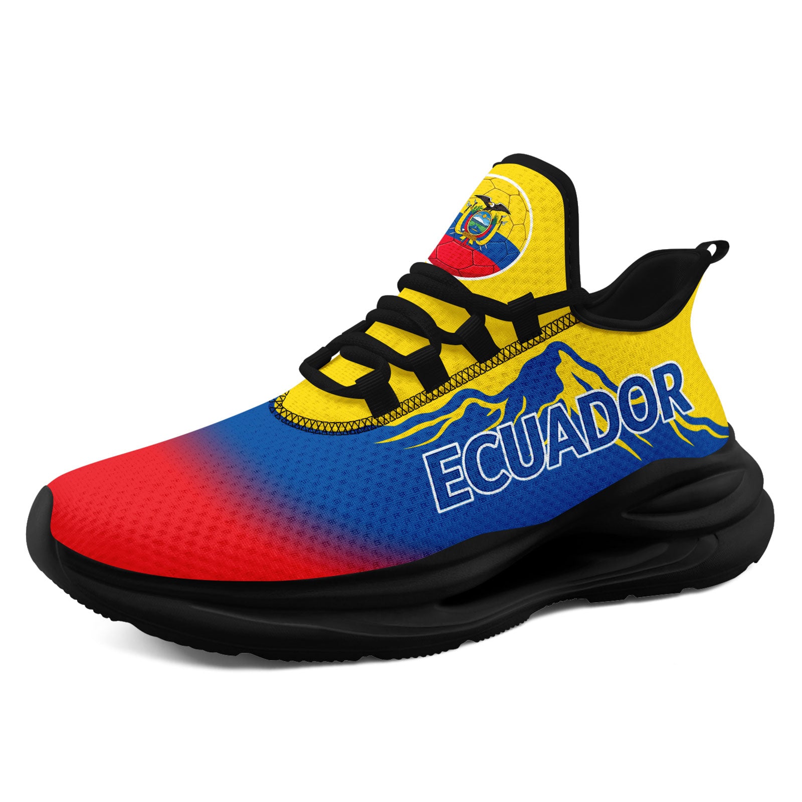 Custom Ecuador 2026 World Cup Sneakers DIY Country Flag Running Shoes Lightweight Sport Shoes Gift for Football Fans Personalized Team Name and Logo FN079-F009088-5