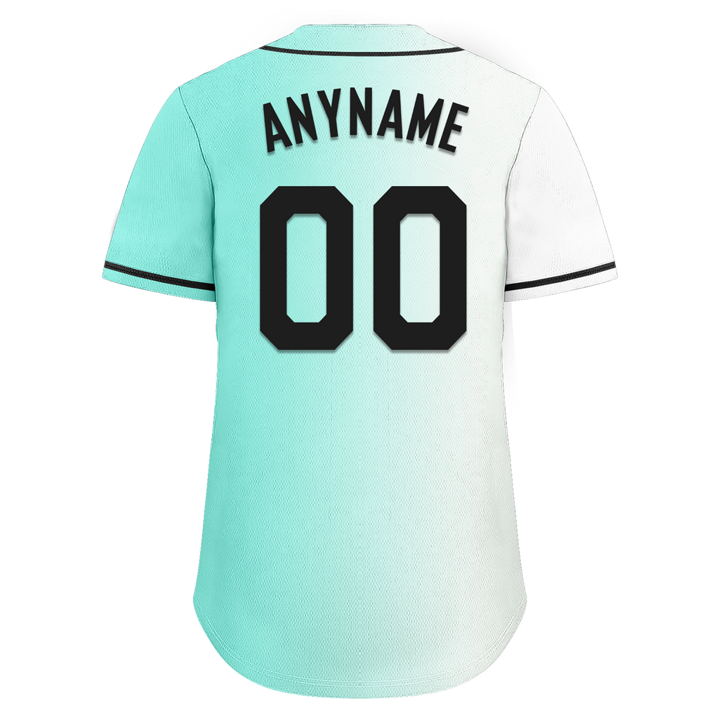 Custom White Green Gradient Fashion Personalized Authentic Baseball Jersey BSBJ01-D0a7aa7