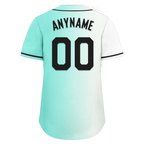 Custom White Green Gradient Fashion Personalized Authentic Baseball Jersey BSBJ01-D0a7aa7