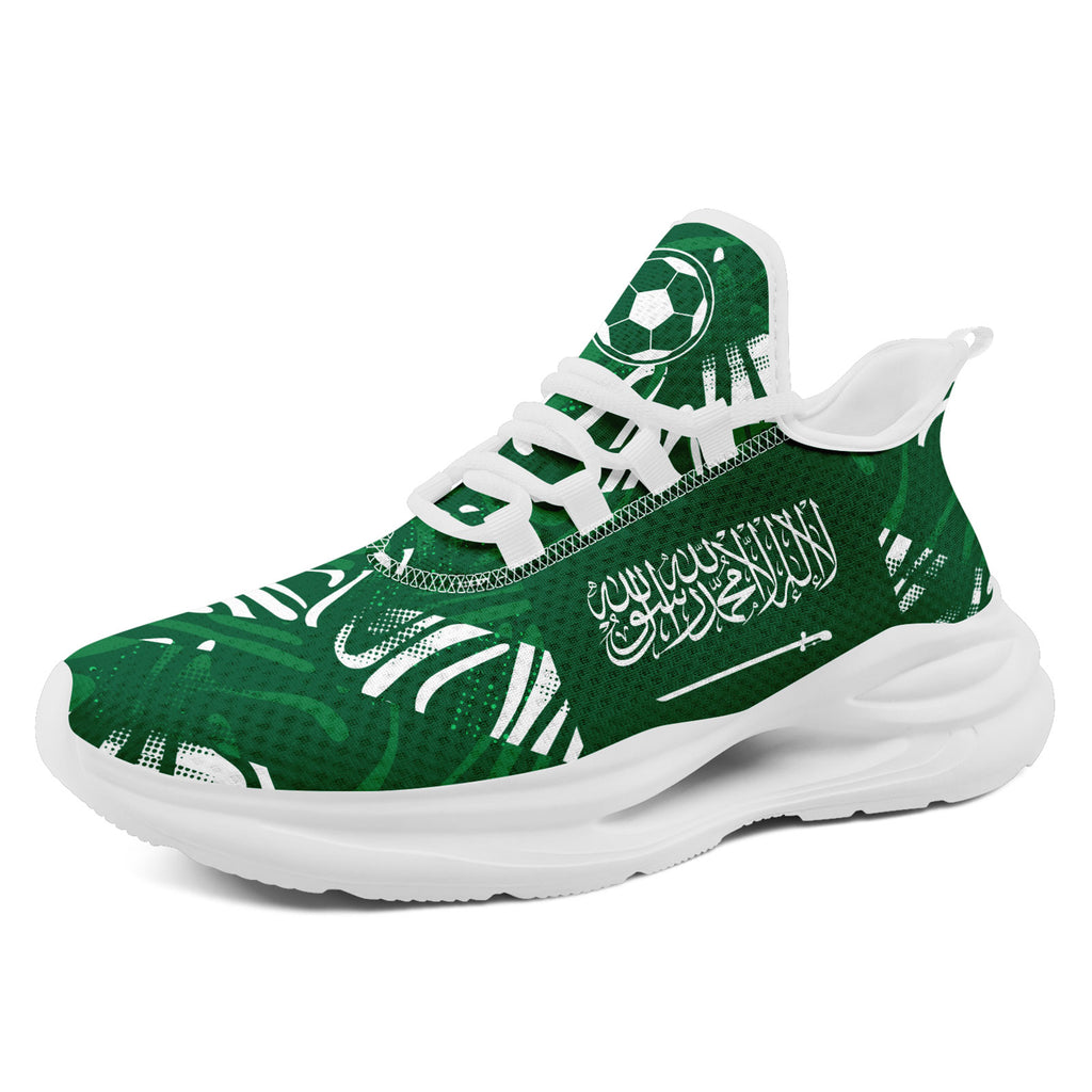 Custom Saudi Arabia 2026 World Cup Sneakers DIY Country Flag Running Shoes Lightweight Sport Shoes Gift for Football Fans Personalized Team Name and Logo FN079-F009093-2