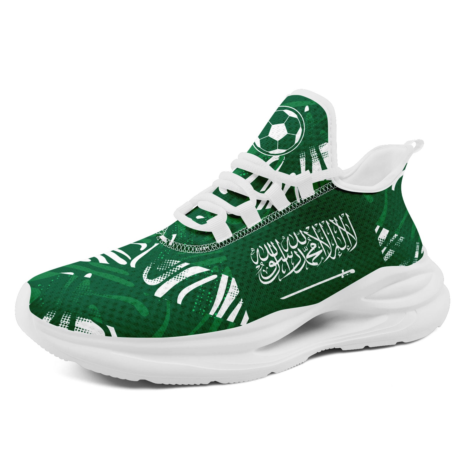 Custom Saudi Arabia 2026 World Cup Sneakers DIY Country Flag Running Shoes Lightweight Sport Shoes Gift for Football Fans Personalized Team Name and Logo FN079-F009093-2