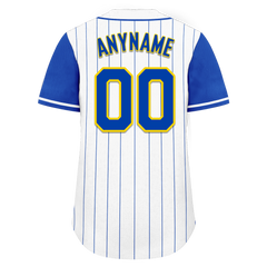 Custom White Blue Stripe Fashion Personalized Authentic Baseball Jersey BSBJ01-D017242