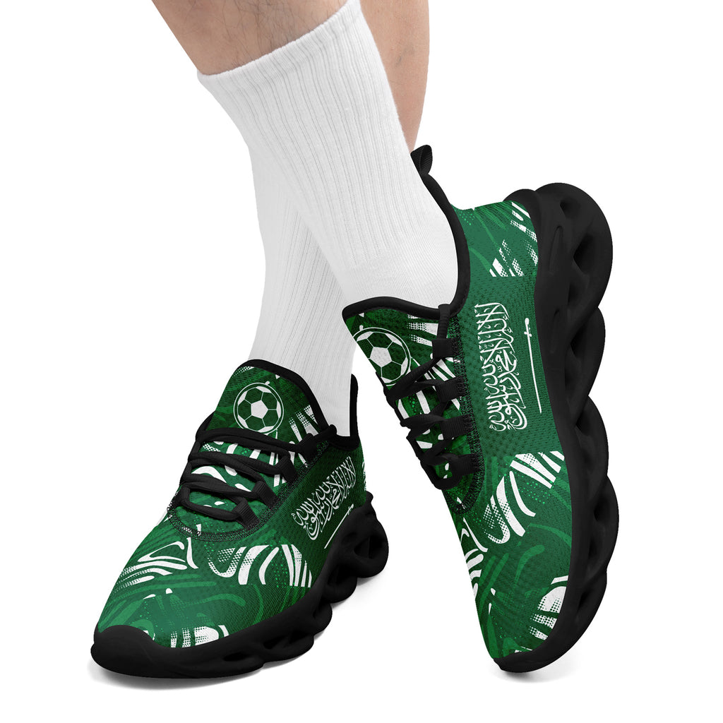 Custom Saudi Arabia 2026 World Cup Sneakers DIY Country Flag Running Shoes Lightweight Sport Shoes Gift for Football Fans Personalized Team Name and Logo FN003-F009078-2