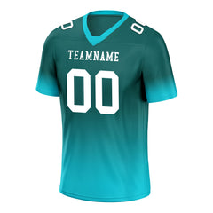 Custom Dark Teal Fade Fashion Personalized Authentic Football Jersey FBJ02-D06097