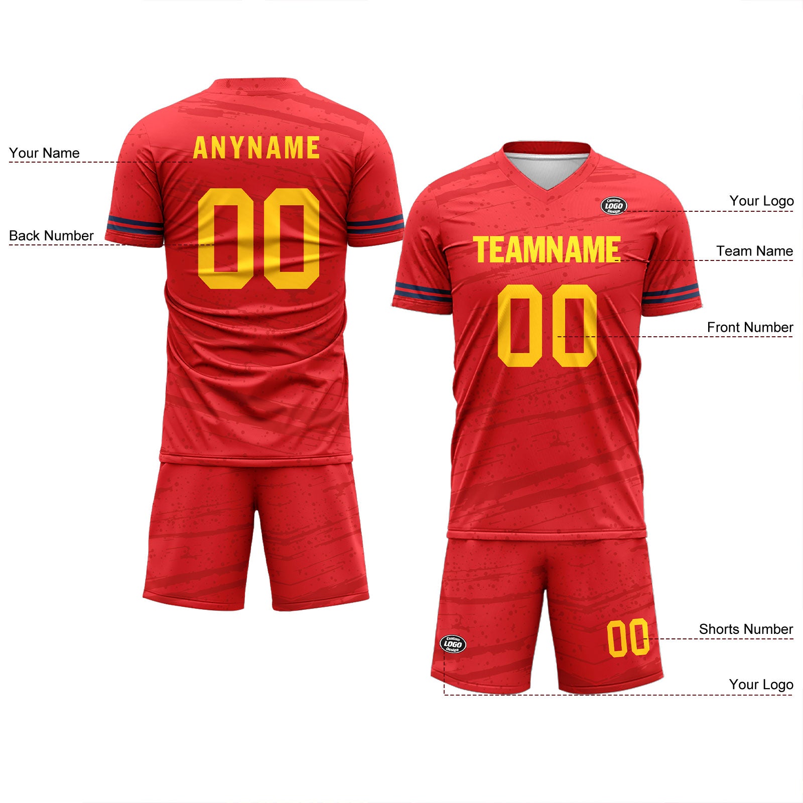 Custom Red Soccer Sets Jersey Personalized SCJ101-D28021