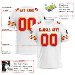 Custom White Kansas City Personalized Authentic Football Jersey FBJ02-D020256-24