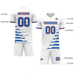 Custom White Blue Soccer Sets Jersey Personalized SCJ101-D28029