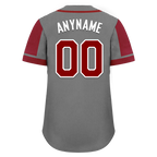 Custom Gray Red Raglan Sleeves Personalized Authentic Baseball Jersey BSBJ01-D017177