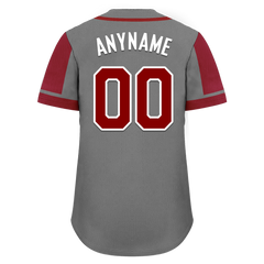 Custom Gray Red Raglan Sleeves Personalized Authentic Baseball Jersey BSBJ01-D017177