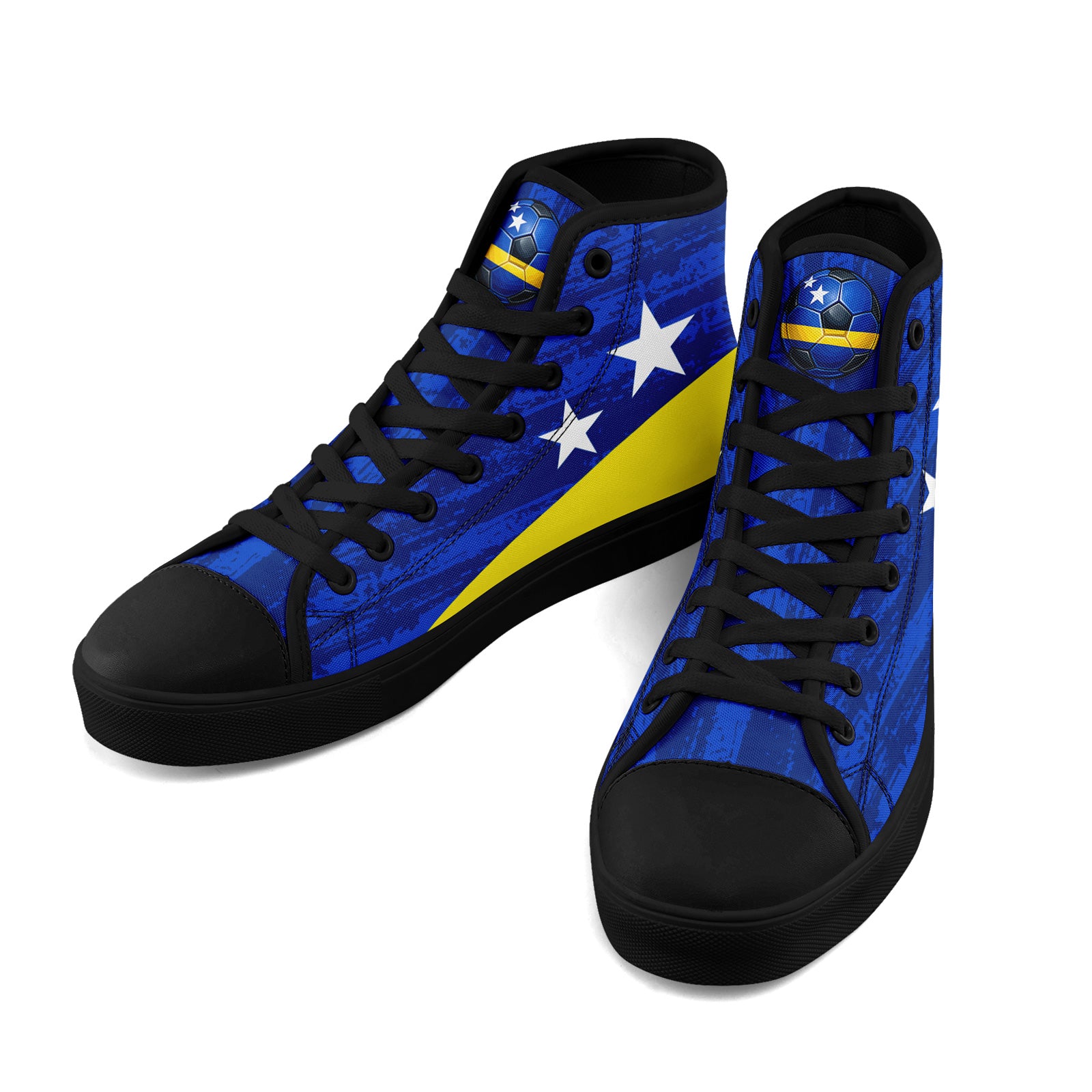Custom Curaçao 2026 World Cup Sneakers DIY Country Flag Running Shoes Lightweight Sport Shoes Gift for Football Fans Personalized Team Name and Logo FN024-F009098-2