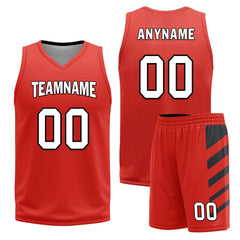 Custom Black Red Plaid Portland City Edition Personalized Reversible Basketball Set Sports Basketball Jersey BBJ01R-D0610-25