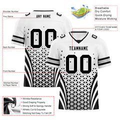 Custom Black White Nevada Personalized Authentic Football Jersey FBJ02-D023033-20