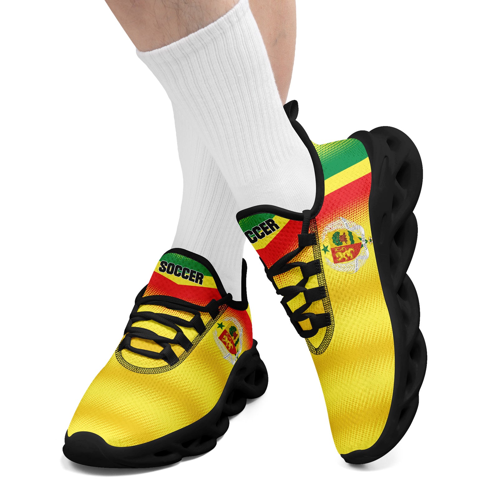Custom Senegal 2026 World Cup Sneakers DIY Country Flag Running Shoes Lightweight Sport Shoes Gift for Football Fans Personalized Team Name and Logo FN003-F009094-5