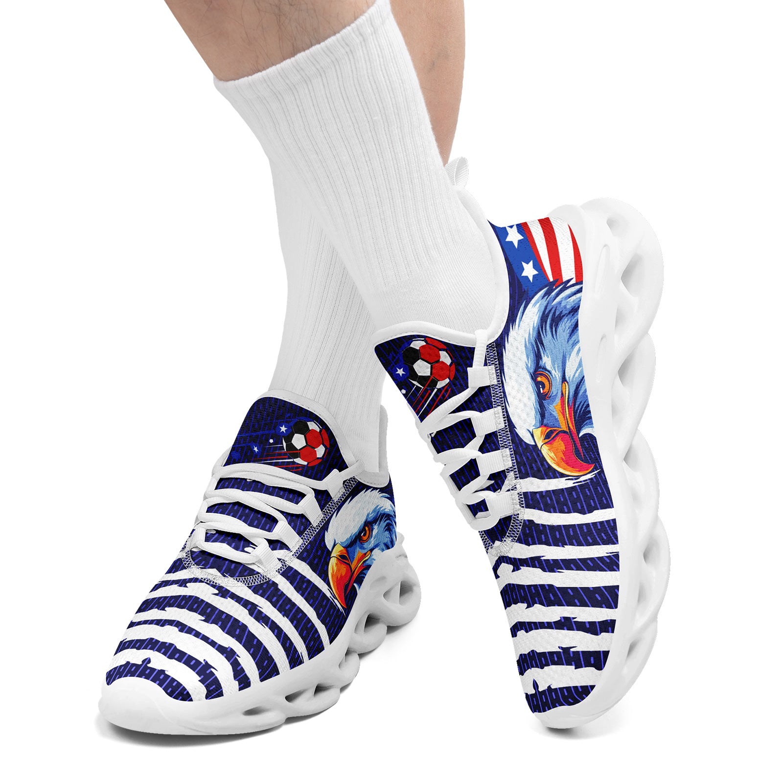 Custom United States 2026 World Cup Sneakers DIY Country Flag Running Shoes Lightweight Sport Shoes Gift for Football Fans Personalized Team Name and Logo FN003-F018032-1