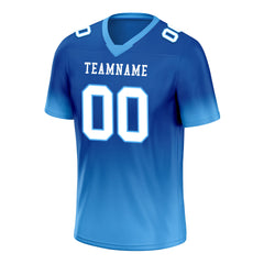 Custom Blue Pink Fade Fashion Personalized Authentic Football Jersey FBJ02-D06091