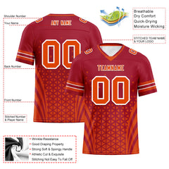 Custom Red White Florida Personalized Authentic Football Jersey FBJ02-D023033-29