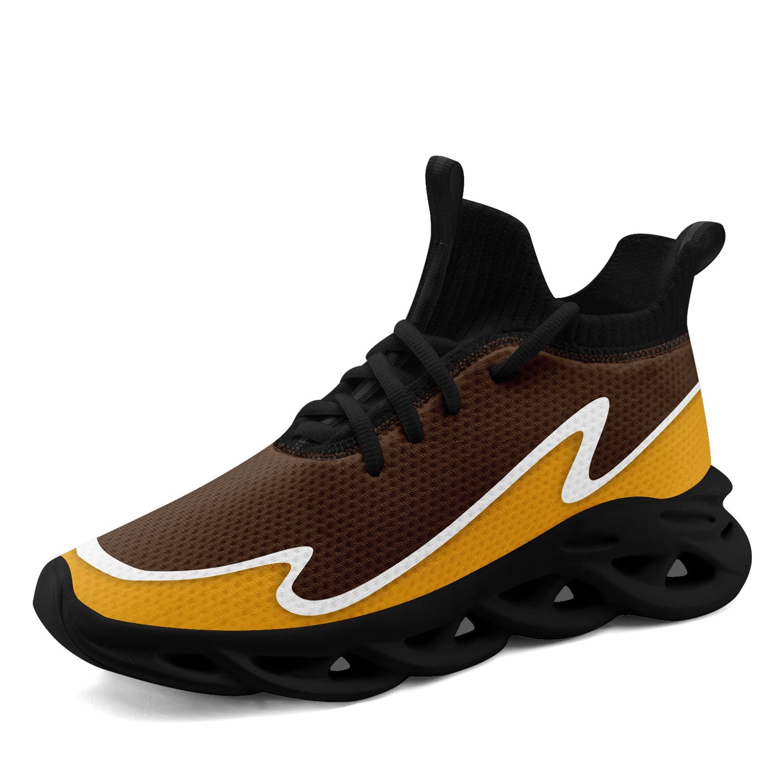 Custom Brown Yellow Maxsoul Shoes Personalized Sneaker FN030A-E020011-10