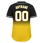 Custom Black Yellow Fade Fashion Personalized Authentic Baseball Jersey BSBJ01-D0a70cc