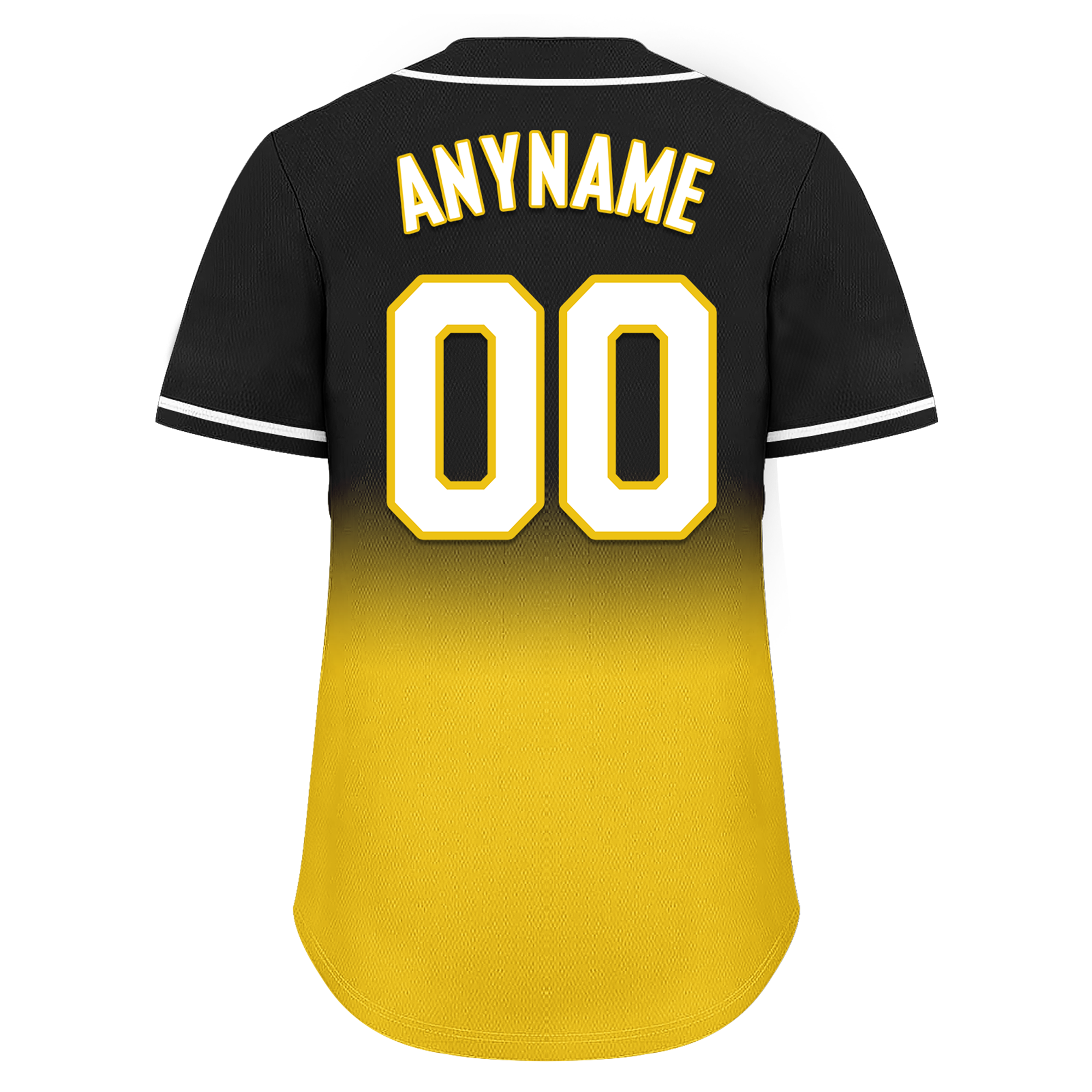 Custom Black Yellow Fade Fashion Personalized Authentic Baseball Jersey BSBJ01-D0a70cc