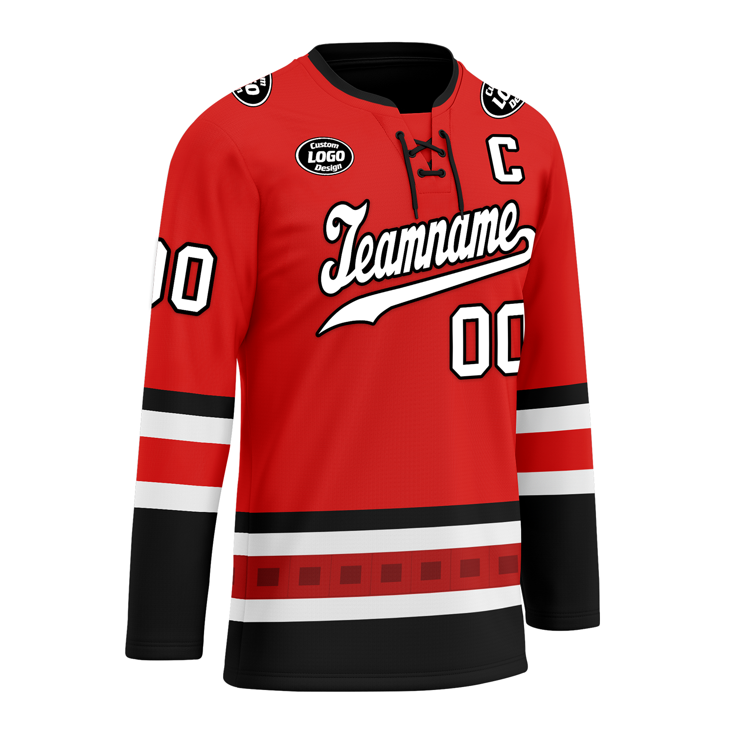 Custom Red Black Personalized Hockey Jersey HCKJ01-D0a700a
