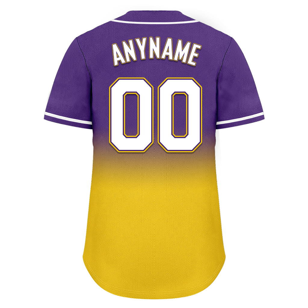 Custom Purple Yellow Fade Fashion Personalized Authentic Baseball Jersey BSBJ01-D0a70cb